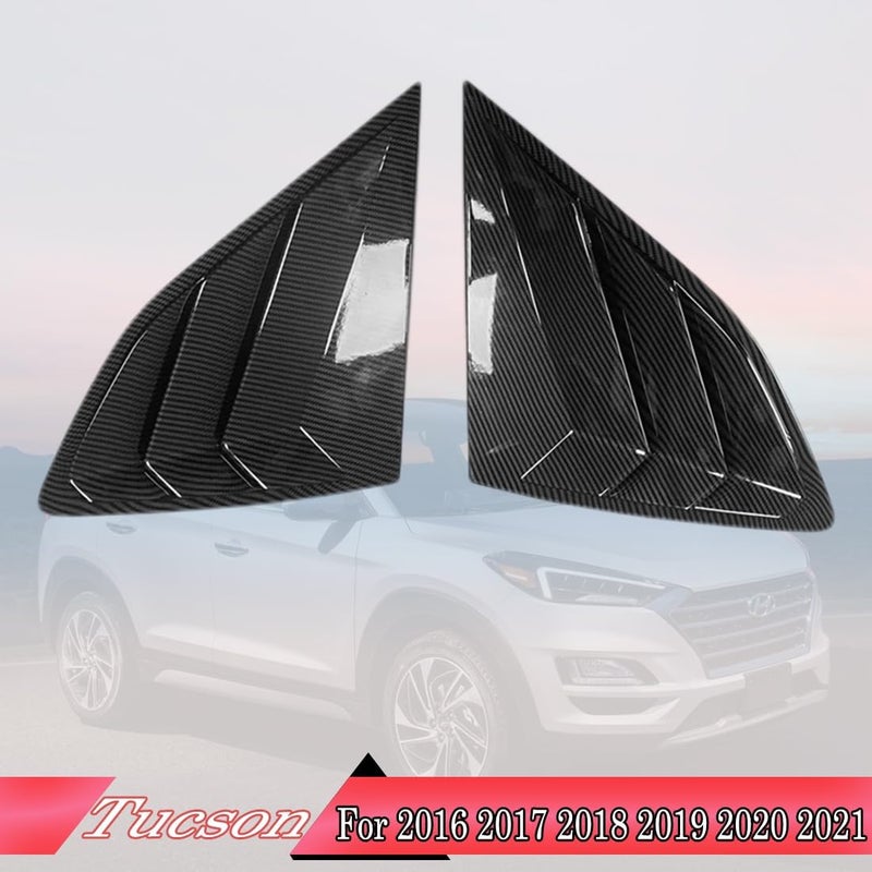 MUXEE 2Pcs Rear Side Window Louvers Air Vent Scoop Shades Cover Blinds Trim for Hyundai Tucson 2016 2017 20218 2019 2020 2021 - ABS Carbon Fiber Sport Interior Accessories（NOT FIT SEL Models） - Image 2